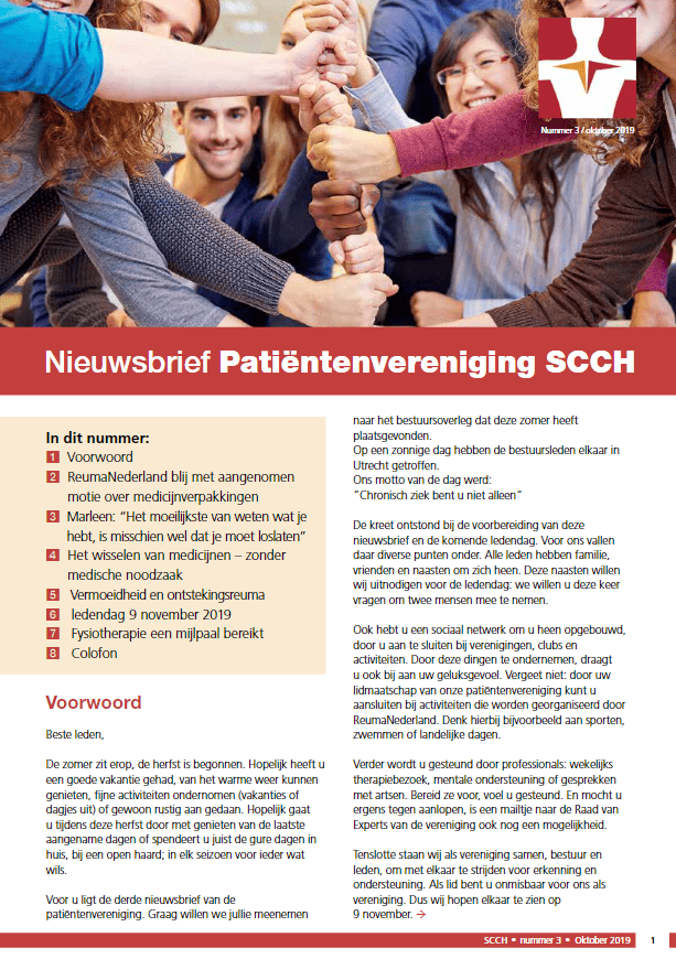 2019 – Nr. 3 – Patiëntenvereniging SCCH Nieuwsbrief