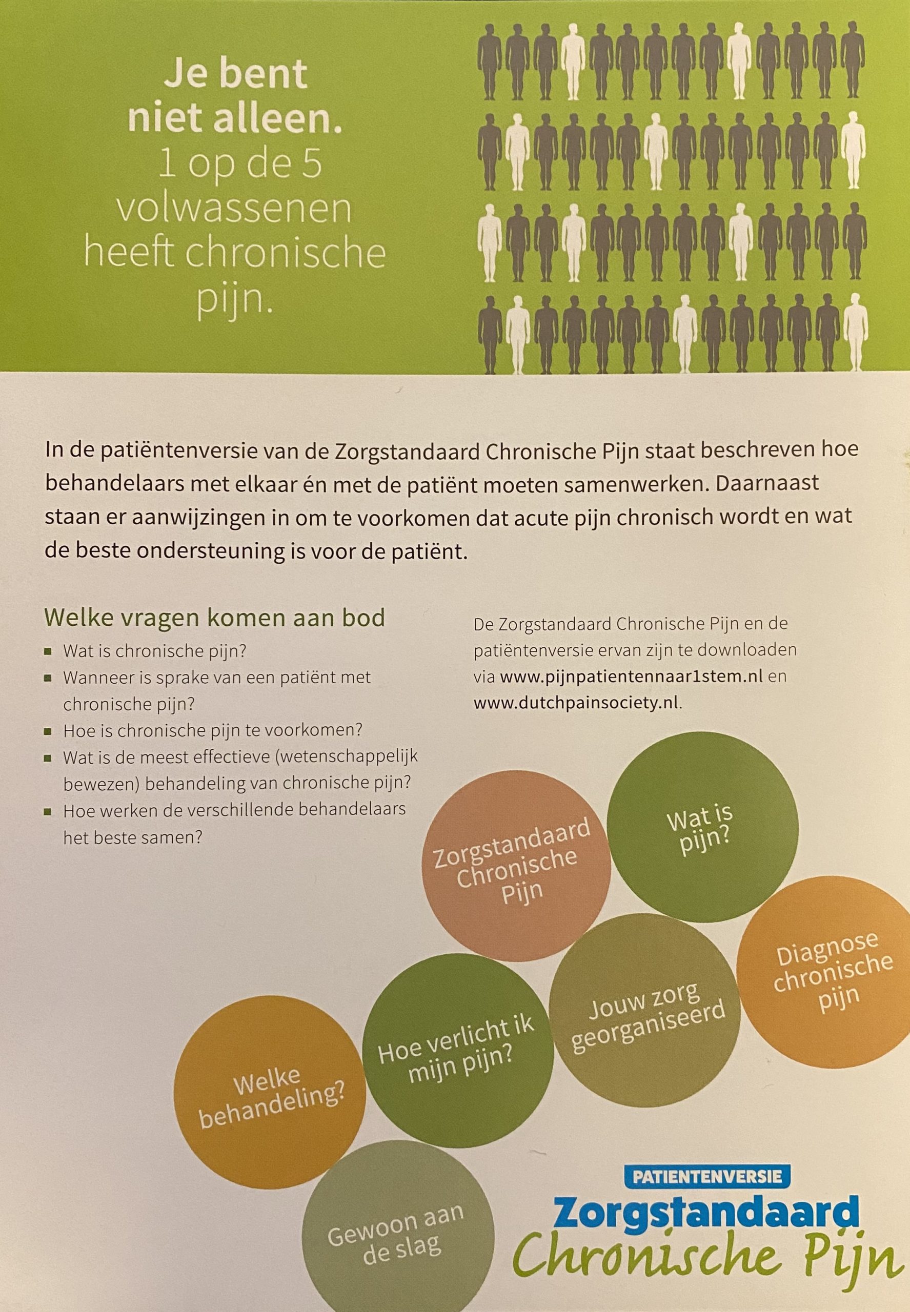 Flyer – Zorgstandaard Chronische Pijn (Patiëntenversie)