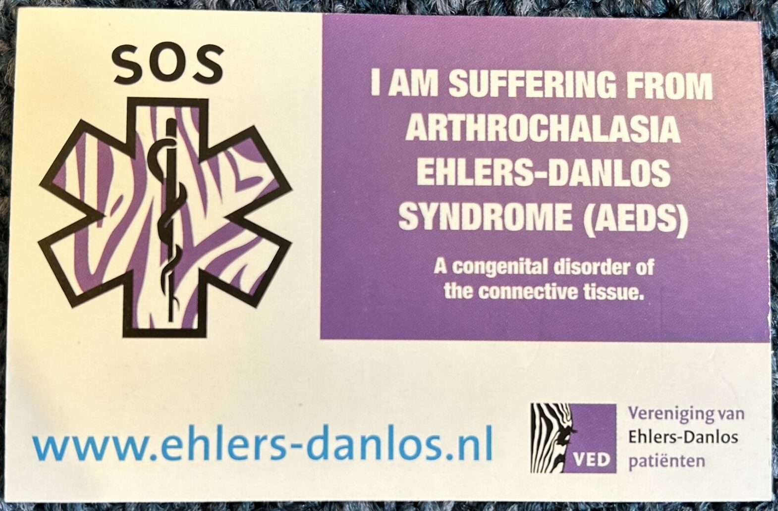 VED – SOS kaartjes Engels – AEDS – Papier