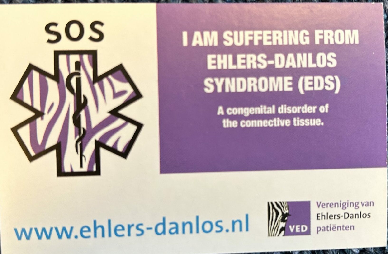 VED – SOS kaartjes Engels EDS – Papier