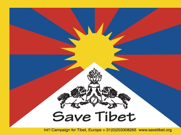 Sticker Tibetaanse vlag Save Tibet